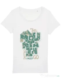Tricou STANLEY STELLA dama The mountain is calling, I must go! Alb