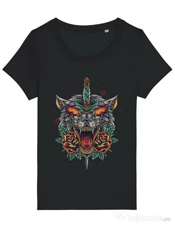 Tricou STANLEY STELLA dama Stabbed wolf Negru