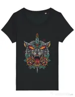Tricou STANLEY STELLA dama Stabbed wolf Negru