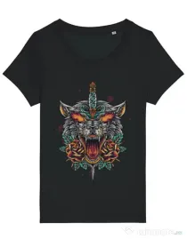 Tricou STANLEY STELLA dama Stabbed wolf Negru