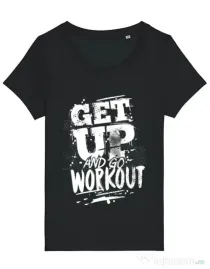 Tricou STANLEY STELLA dama Get up and go workout Negru