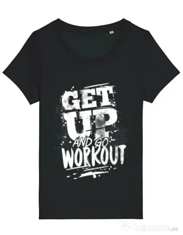 Tricou STANLEY STELLA dama Get up and go workout Negru