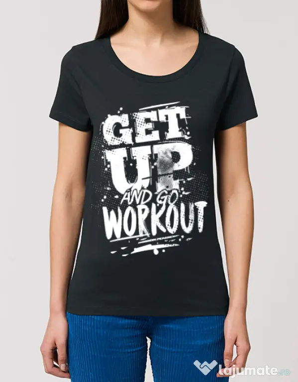 Tricou STANLEY STELLA dama Get up and go workout Negru