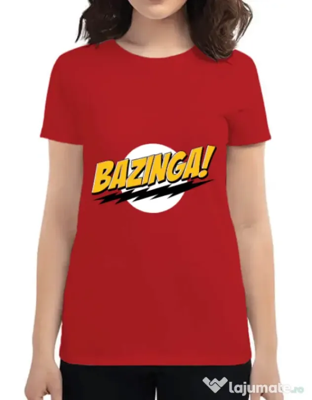 Tricou ADLER dama Bazinga Rosu