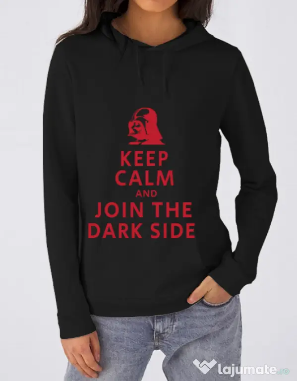 Hoodie dama cu gluga Join the darkside Negru