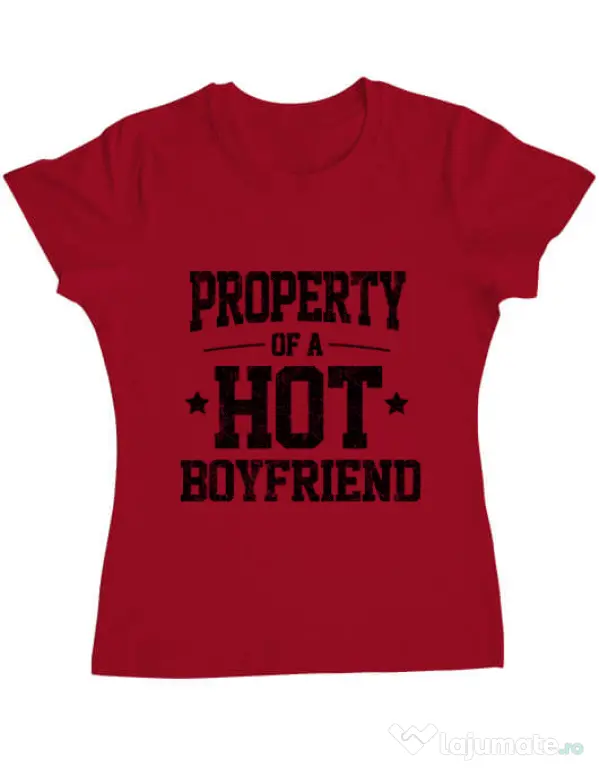 Tricou ADLER dama Property of a hot boyfriend Rosu