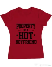 Tricou ADLER dama Property of a hot boyfriend Rosu