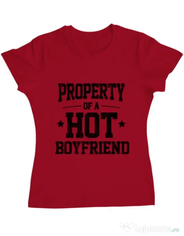 Tricou ADLER dama Property of a hot boyfriend Rosu