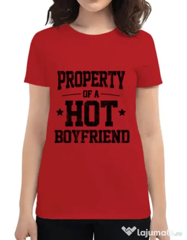 Tricou ADLER dama Property of a hot boyfriend Rosu