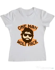 Tricou ADLER dama One man wolf pack Alb