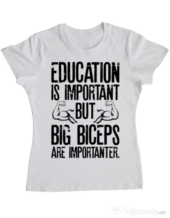 Tricou ADLER dama Big biceps Alb