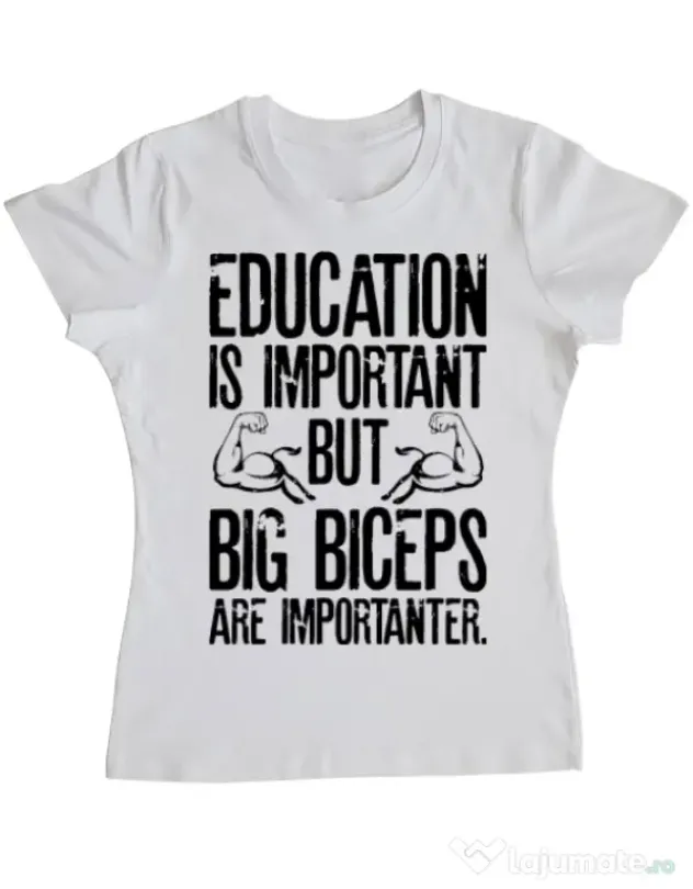 Tricou ADLER dama Big biceps Alb