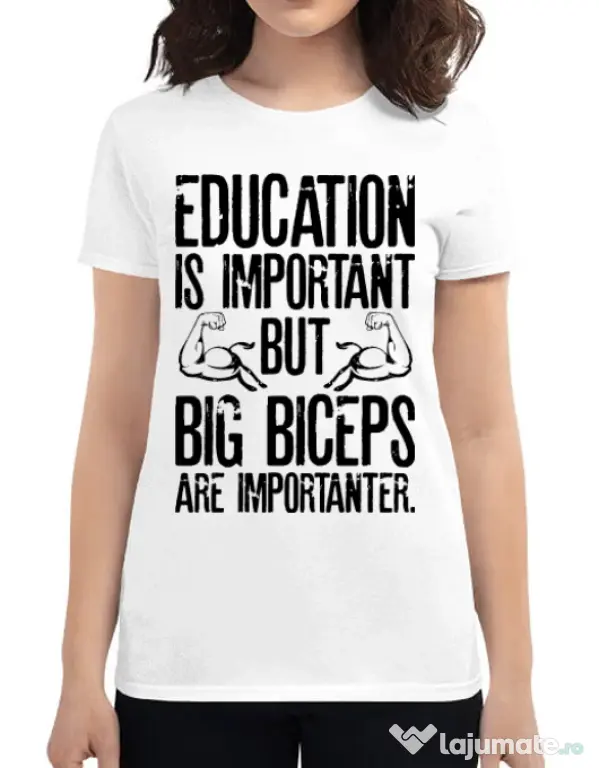 Tricou ADLER dama Big biceps Alb