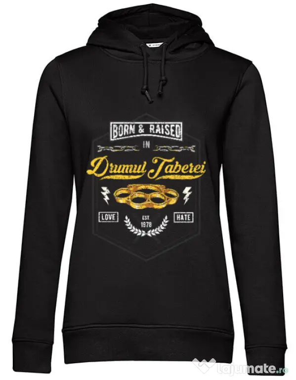 Hoodie dama cu gluga Drumul taberei Negru