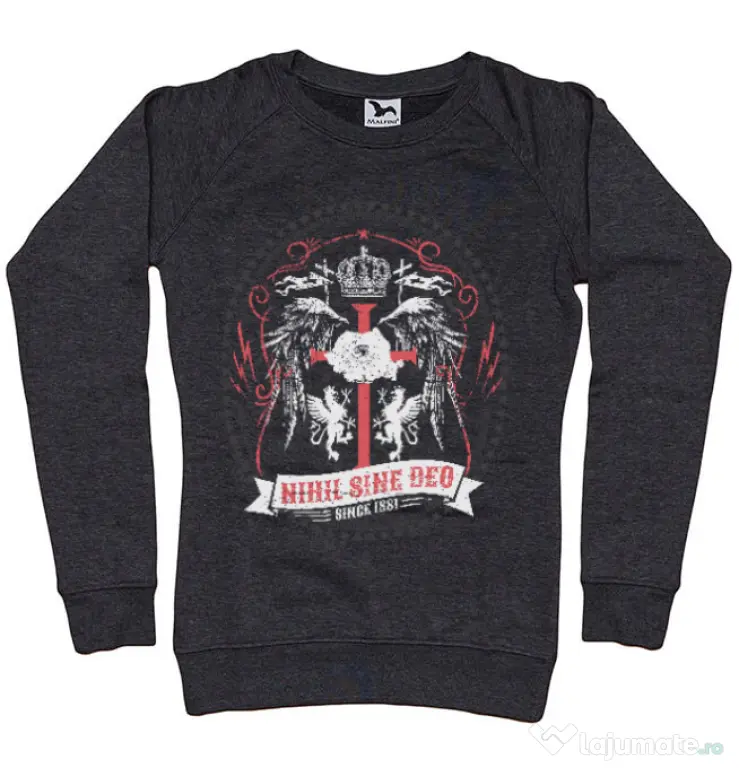 Bluza ADLER dama Nihil Sine Deo Negru melanj