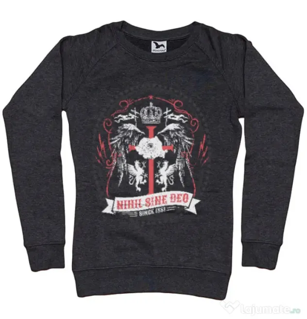 Bluza ADLER dama Nihil Sine Deo Negru melanj
