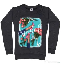 Bluza ADLER dama High Heels and roses Negru melanj