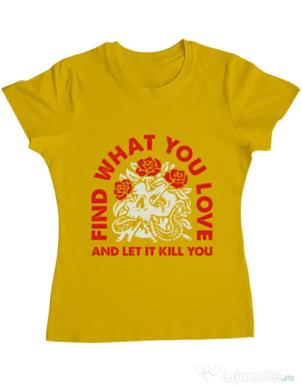 Tricou ADLER dama Find what you love Galben