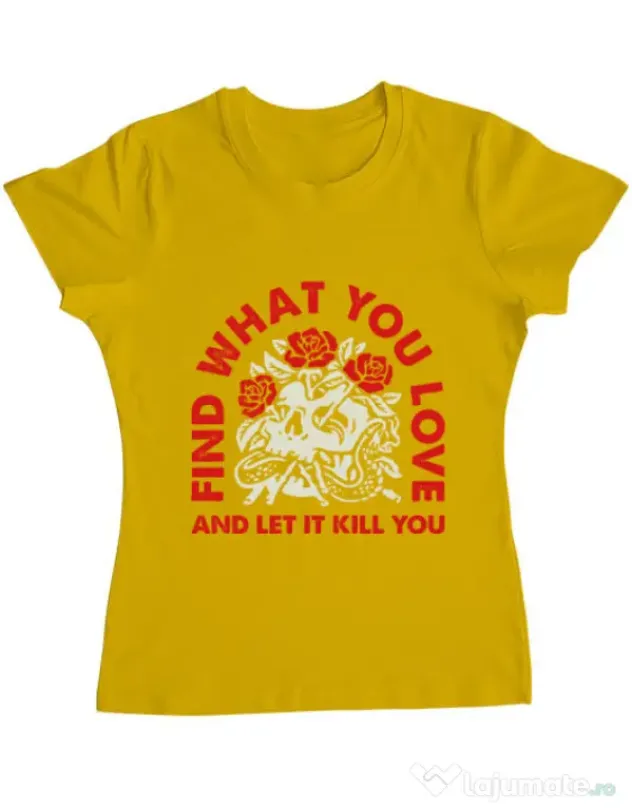 Tricou ADLER dama Find what you love Galben
