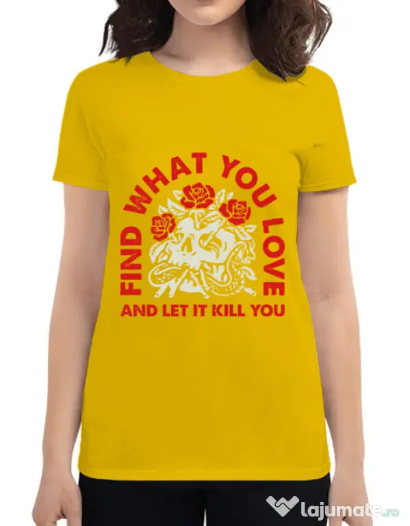 Tricou ADLER dama Find what you love Galben
