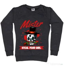 Bluza ADLER dama Mr. steal your girl Negru melanj