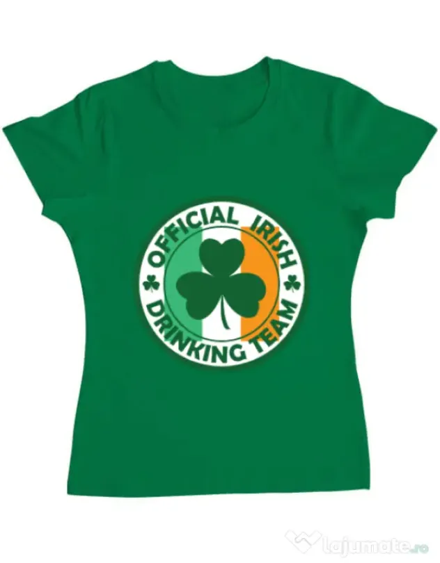Tricou ADLER dama Irish Drinking Team Verde mediu