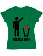 Tricou ADLER dama Recycle love Verde mediu