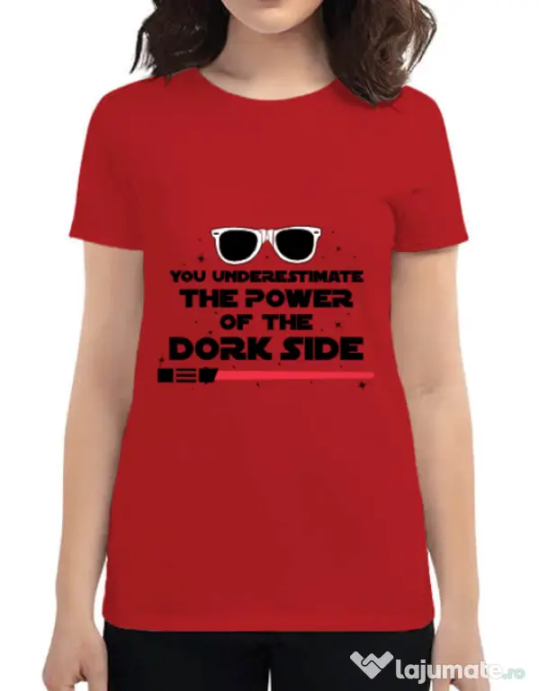 Tricou ADLER dama The power of the dork side Rosu