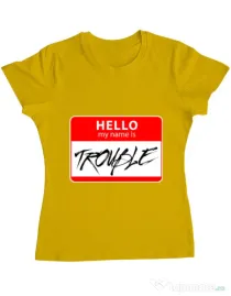 Tricou ADLER dama Trouble Galben