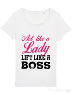 Tricou STANLEY STELLA dama Lift like a boss Alb