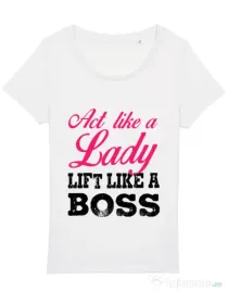 Tricou STANLEY STELLA dama Lift like a boss Alb
