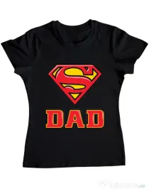 Tricou ADLER dama Super Dad Negru
