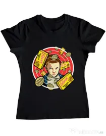 Tricou ADLER dama Stranger Waffles Negru