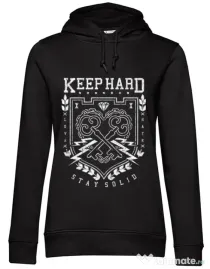 Hoodie dama cu gluga Keep Hard Negru