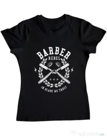 Tricou ADLER dama Barber Rebel Negru