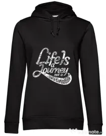 Hoodie dama cu gluga Life Is A Journey Negru