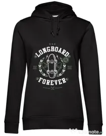Hoodie dama cu gluga Long Board Forever Negru