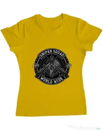 Tricou ADLER dama Sniper Squad Galben