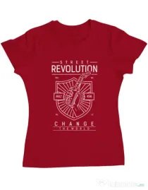 Tricou ADLER dama Street Revolution Rosu