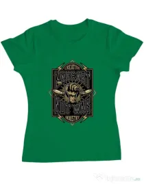Tricou ADLER dama Make Art Not War Verde mediu