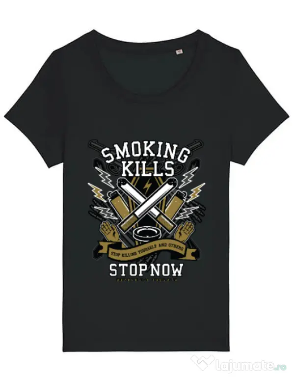 Tricou STANLEY STELLA dama Smoking Kills Negru