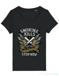 Tricou STANLEY STELLA dama Smoking Kills Negru