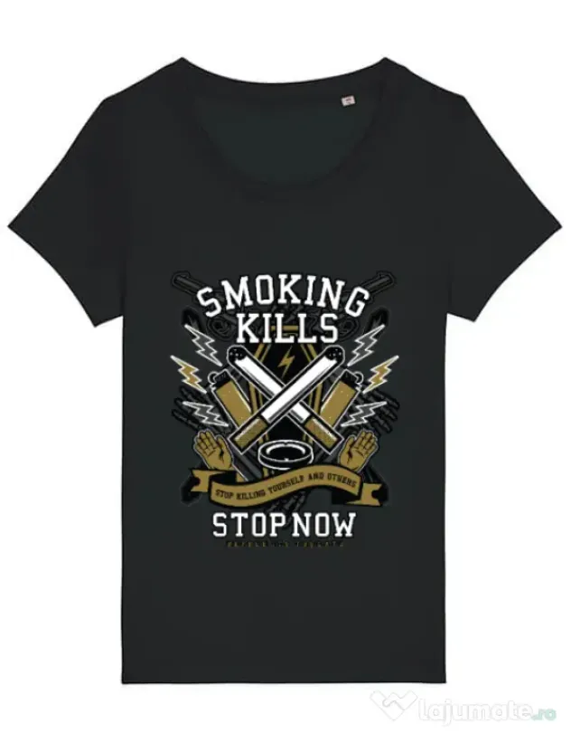 Tricou STANLEY STELLA dama Smoking Kills Negru