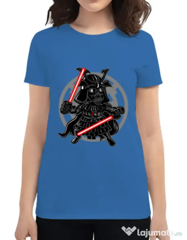 Tricou ADLER dama Darkside Samurai Albastru azuriu