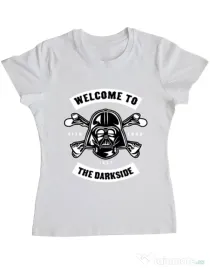Tricou ADLER dama Welcome To The Darkside Alb