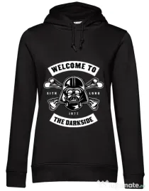 Hoodie dama cu gluga Welcome To The Darkside Negru