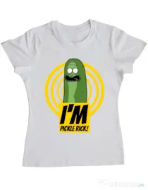 Tricou ADLER dama I'm pickle Rick! Alb