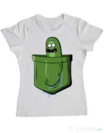 Tricou ADLER dama Pocket Pickle Alb