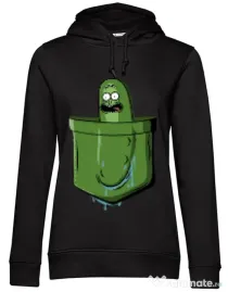Hoodie dama cu gluga Pocket Pickle Negru