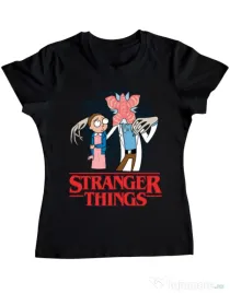 Tricou ADLER dama Stranger Ricks Negru